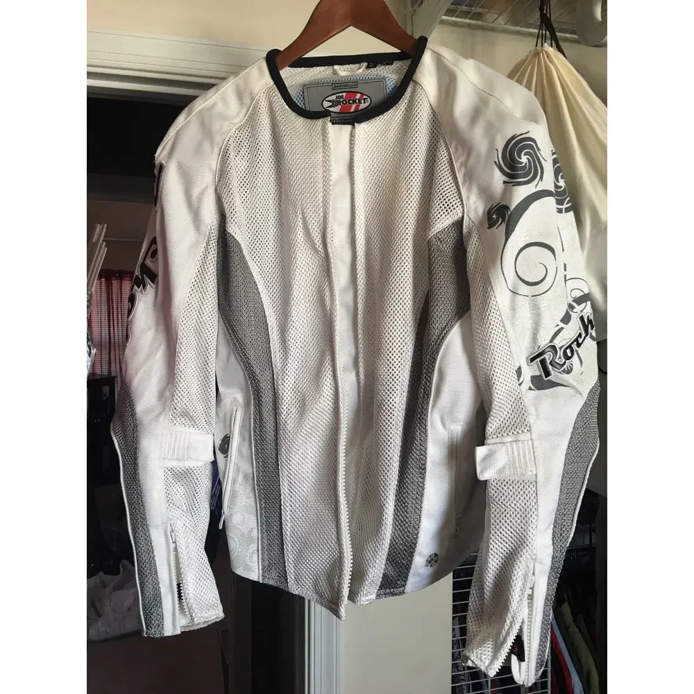 Joe Rocket Motorcycle Jacket Women Lg White/Gray Sparkly - Picture 1 of 10